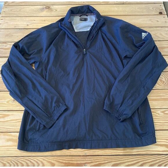 Adidas 1/4 Zip Jacket Size Large Men’s Black - Picture 1 of 8
